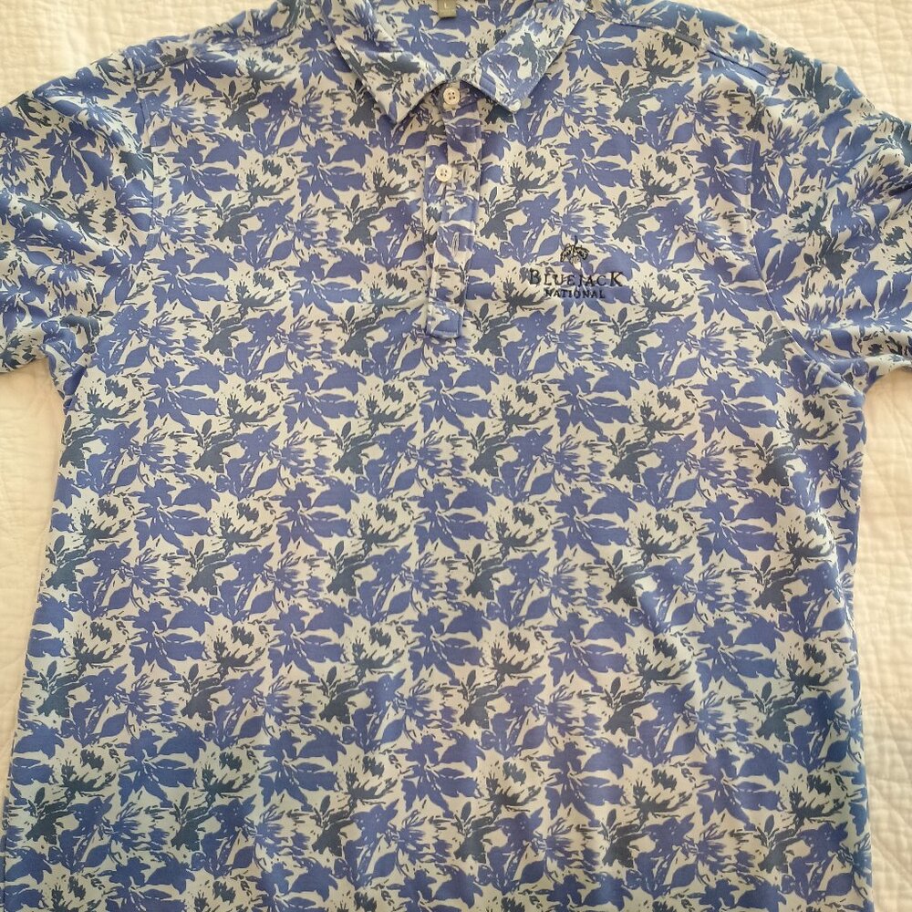 Straight Down Bluejack Golf Shirt Size L